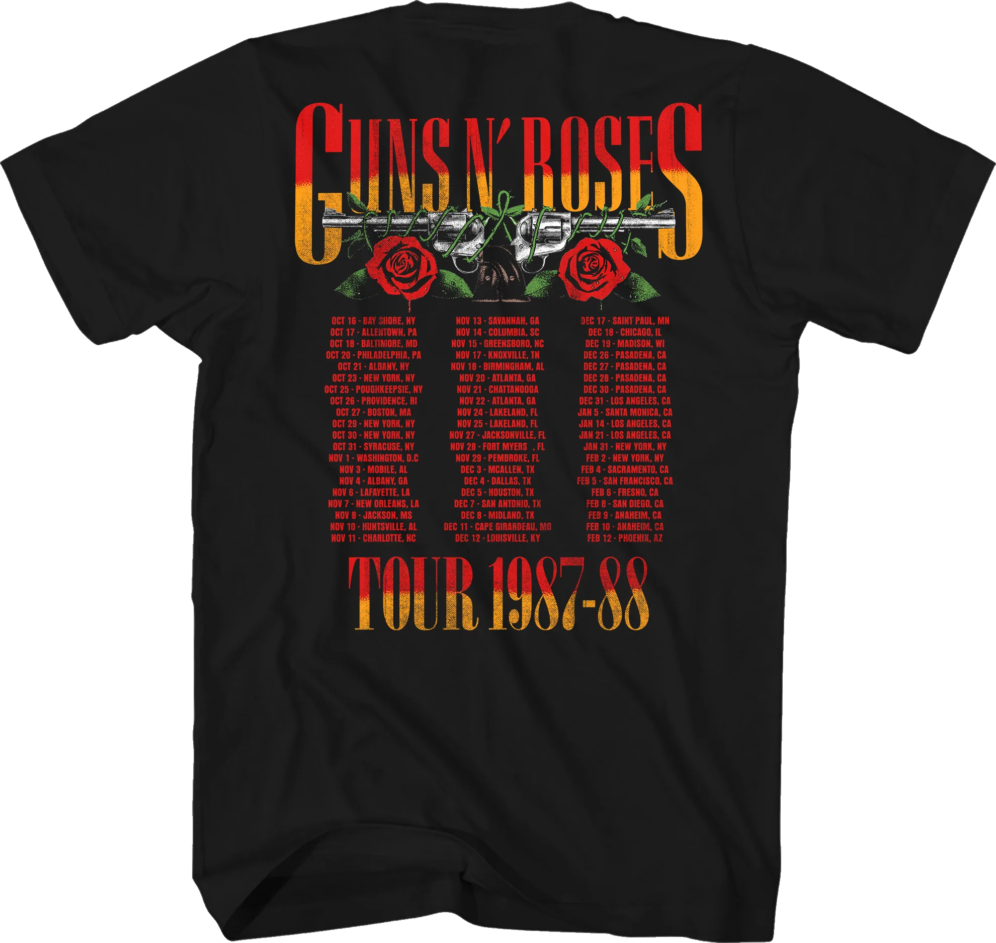 Front & Back Tour 1987-88 Guns N' Roses T-Shirt - Image 3